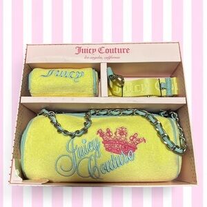 Juicy Couture Yellow and Blue Barrel bag set